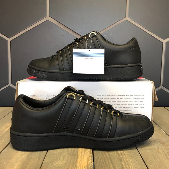 K-Swiss 'Classic 2000' Black/Gold (Multiple Sizes) - Picture 2 of 5